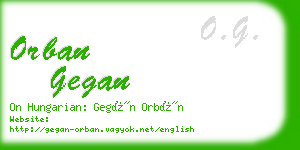 orban gegan business card